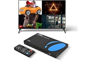 OREI Quad Multi HDMI Viewer 4 in 1 Out, HDMI Switcher 4 Ports Seamless Switcher and IR Remote Support 1080P for PS4/PC/DVD/Se