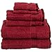 Superior Egyptian Cotton 6-Piece Towel Set, Bathroom Essentials, Towels For Bathroom, Apartment, Airbnb, Guest Bath, Face, Hand, Bath Towels, Washcloths, Absorbent, Fast Drying, Burgundy