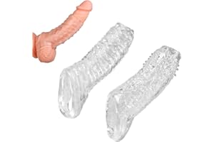 Gobuying Penis Sleeve,Cock Ring Realistic Adult Male Cock Sleeve Penis Extender Penis Enlarger Ultra-Soft,Delayed Ejaculation