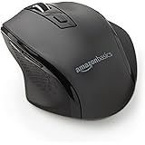 Amazon Basics Ergonomic 2.4 GHz Wireless Optical Mouse, DPI adjustable, Compatible with PC, Mac, Laptop - Black