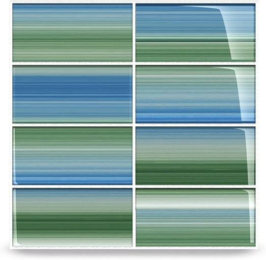 Amazon Com Green And Blue Tidal Glass Subway Tile For Kitchen