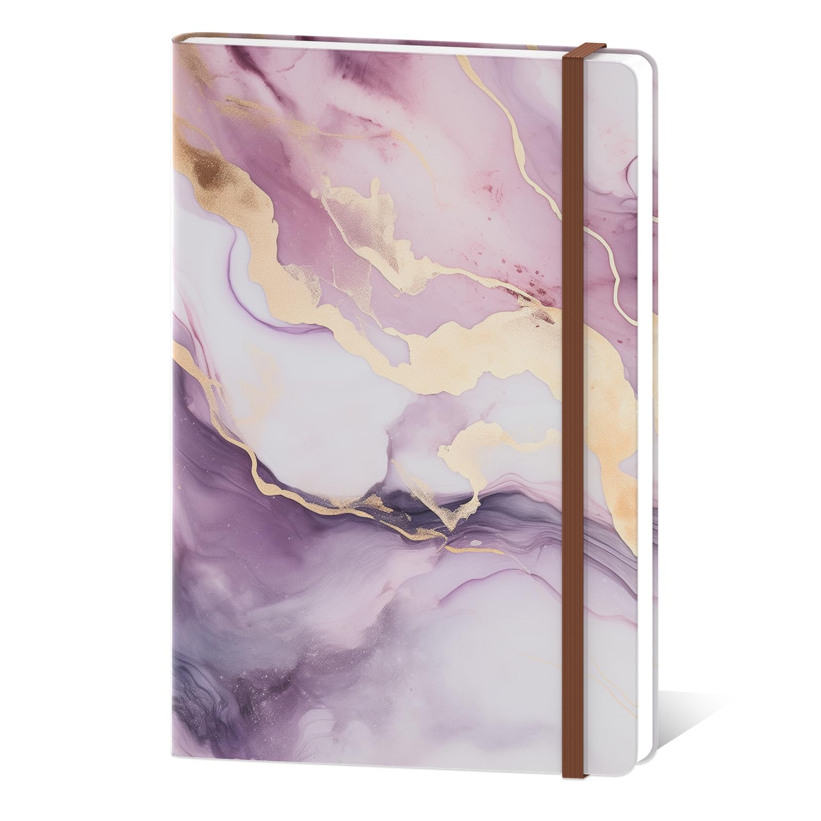 Hnogri Lined Journal Notebook, Hardcover Journal for Women, 160 Pages Thick Paper, Medium 5.7 x 8.4 in, Cute Aesthetic Floral A5 Ruled Notebook for Writing Journaling Work School Office, Cute Marble