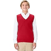 CLASSROOM Big Boys' Uniform Sweater Vest, Red, Large