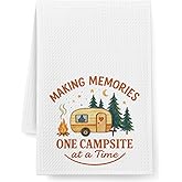 Cute RV Camping Gifts for Women,Family,Friends, Making Memories One Campsite at a Time Dish Towels Camping Towel,Soft and Absorbent Kitchen Hand Towel Tea Towels Dish Towels for Christmas -56