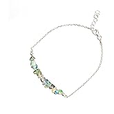 925 Sterling Silver Natural Chips Bar Faceted Bracelet, Dainty Bracelet, Silver Jewelry Gift For Her