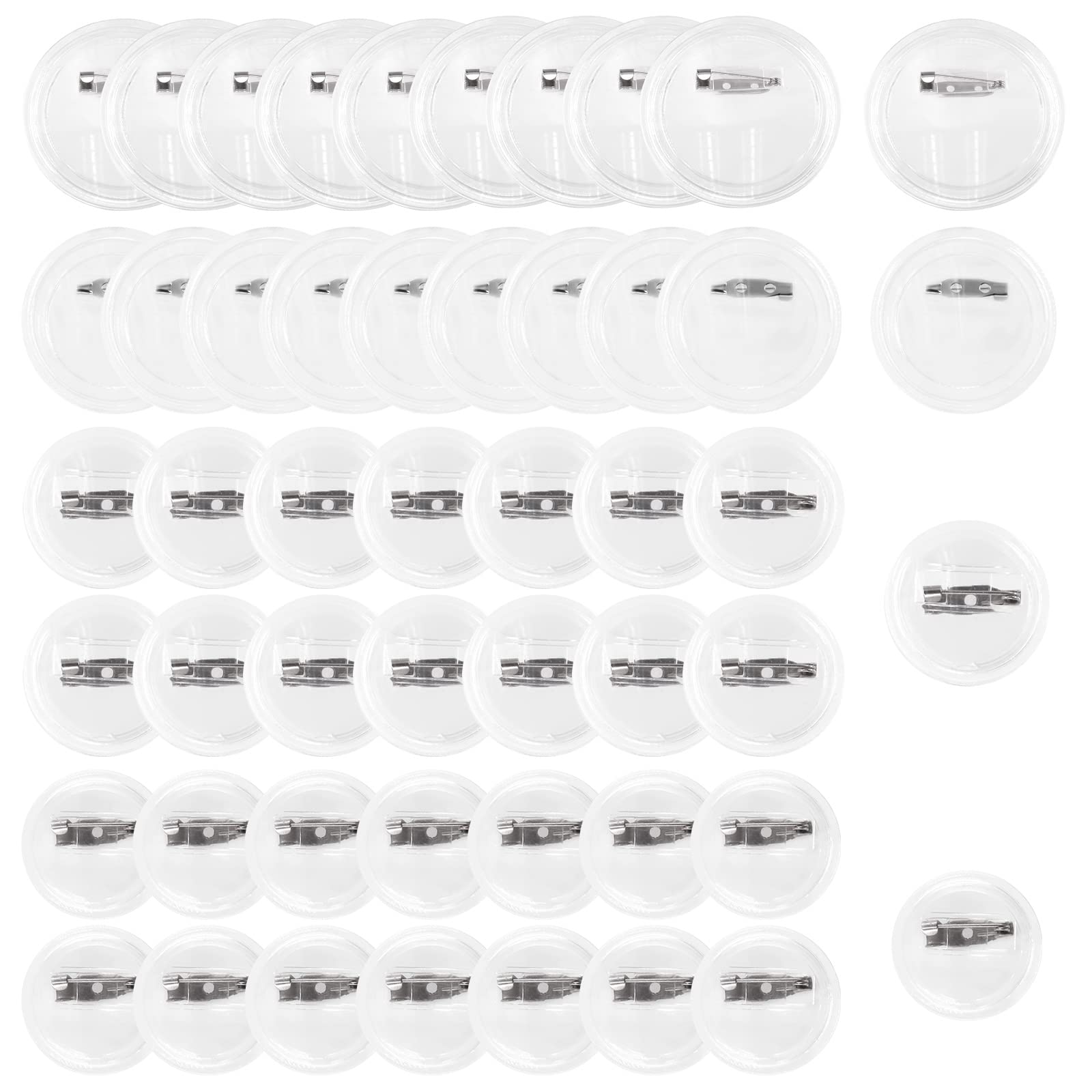 Tanstic 50Pcs Button Badges with Pin, 1" 1.5" 1.8" 2.4" Acrylic Design Button Badge Clear Badge Kit with Pin for DIY Craft Supplies