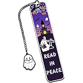 Spooky Valentines Day Gifts Metal Ghost Face Bookmark Boo Basket Stuffers Halloween Bookmarks for Book Lover Book Accessories for Readers Women Men Horror Halloween Party Favors Birthday Christmas