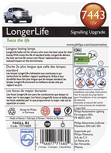 1 Philips+7443+LongerLife+Miniature+Bulb