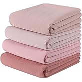 Febfim 4PCS Premium Dubai Muslim Women Chiffon Crinkle Hijab Scarf Plain Chiffon Bubble Hijab Wrap Shawl