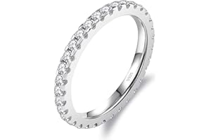 Delzzad Moissanite Ring Wedding Bands for Women, S925 Sterling Silver Eternity Rings Stackable Engagement Ring Set - D Color VVS1 Moissanite Jewelry - Birthday Mother’s Day Anniversary Christmas Gifts
