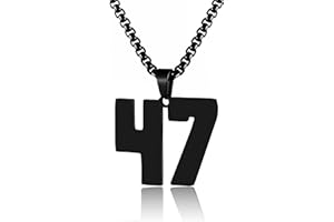 HSWYFCJY 18K Gold Number Necklace for Men,Stainless Steel Athletes Number Chain Charm Pendant Personalized Sports Jewelry for Boy Basketball Baseball Football Ice Hockey