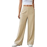 Bsubseach Wide Leg Pants Woman High Waisted Work Business Casual Trousers Dress Palazzo Pants Women Slacks with Pockets