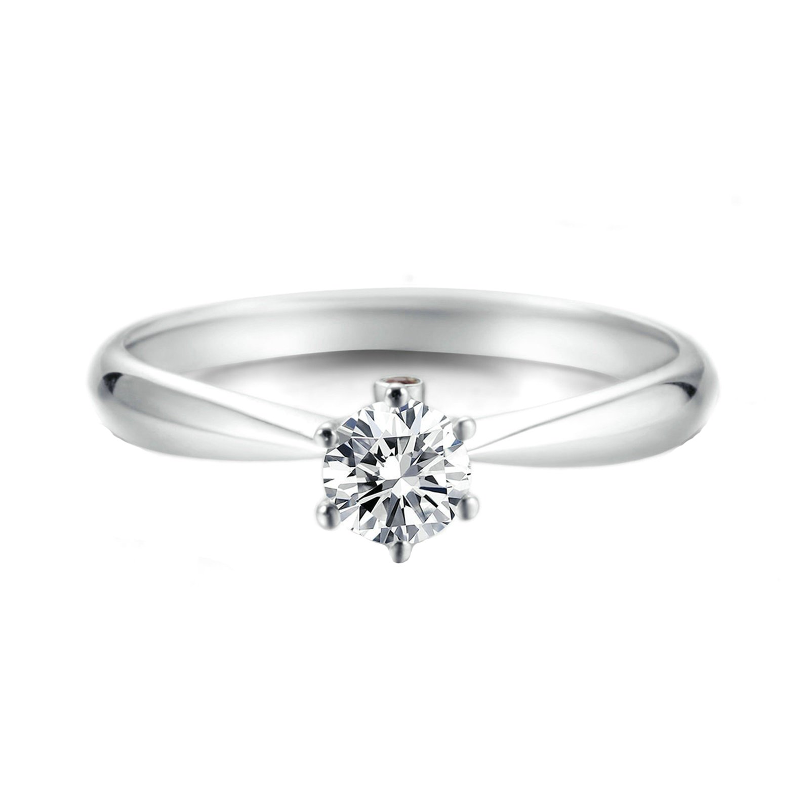 Epinki 18K Gold Ring(Au750),0.3Ct Six Claw Round Cut Diamond Ring Wedding Engagement Ring for Women