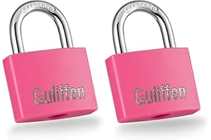 Guliffen 2 Pack Aluminum Locker Lock with Key, Pad Lock with 1-9/16 in. (40 mm) Wide, Key Lock for Gym Locker, Shed, Gate, and Storage Unit
