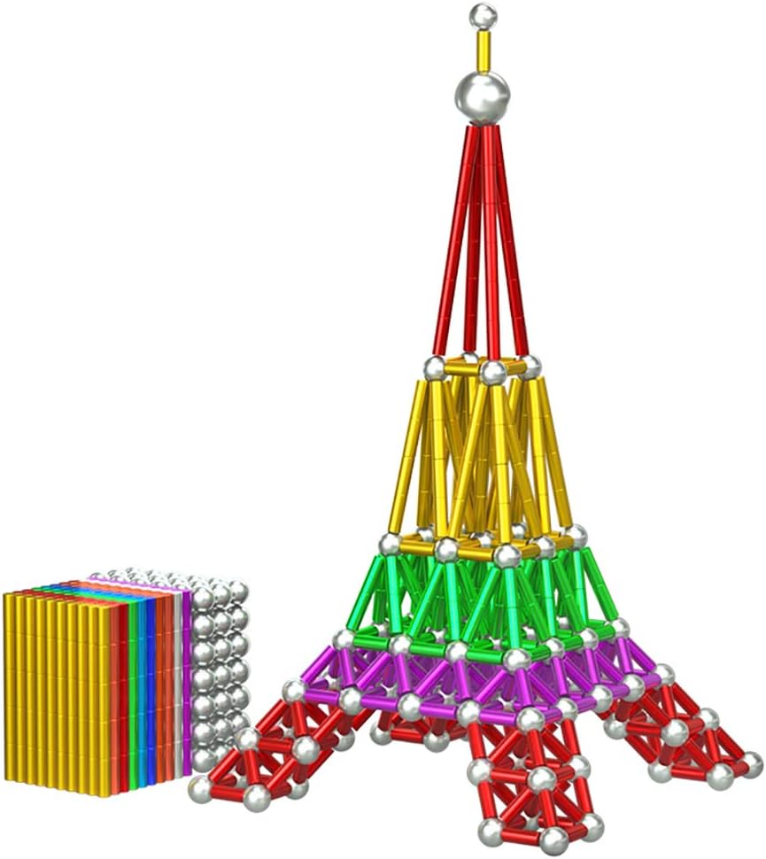 63PCS Magnetic Building Blocks, Magnet Construction Build Kit Education Toys 3D Puzzle for Kids and Adult, Playing Stacking Game with Magnetic Sticks and Balls