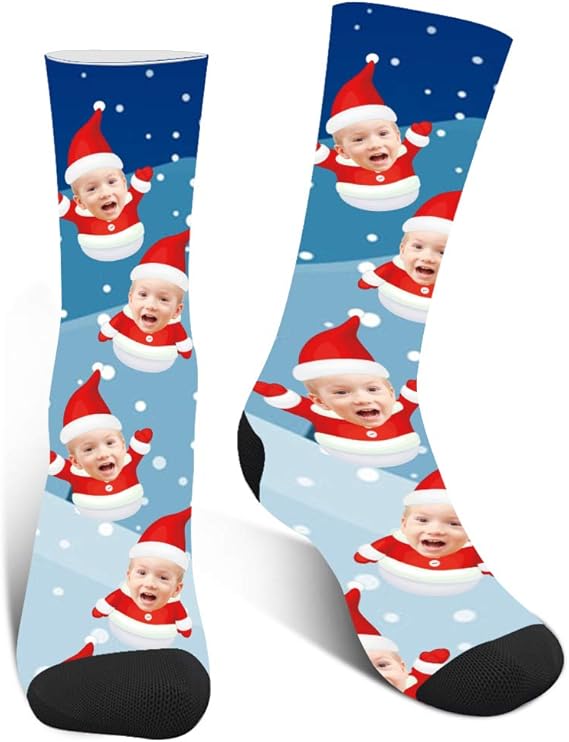 Custom Photo Christmas Socks Personalised Face Socks, Funny Socks for