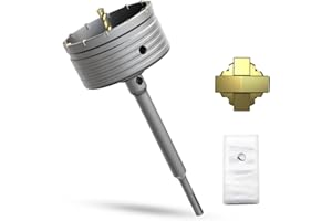 METOTY 4-1/2" Concrete Hole Saw,115mm Masonry Hole Saw, with 220mm SDS Plus Shank Connecting Rod for Concrete Brick Cement Stone Wall Drilling Home Improvement