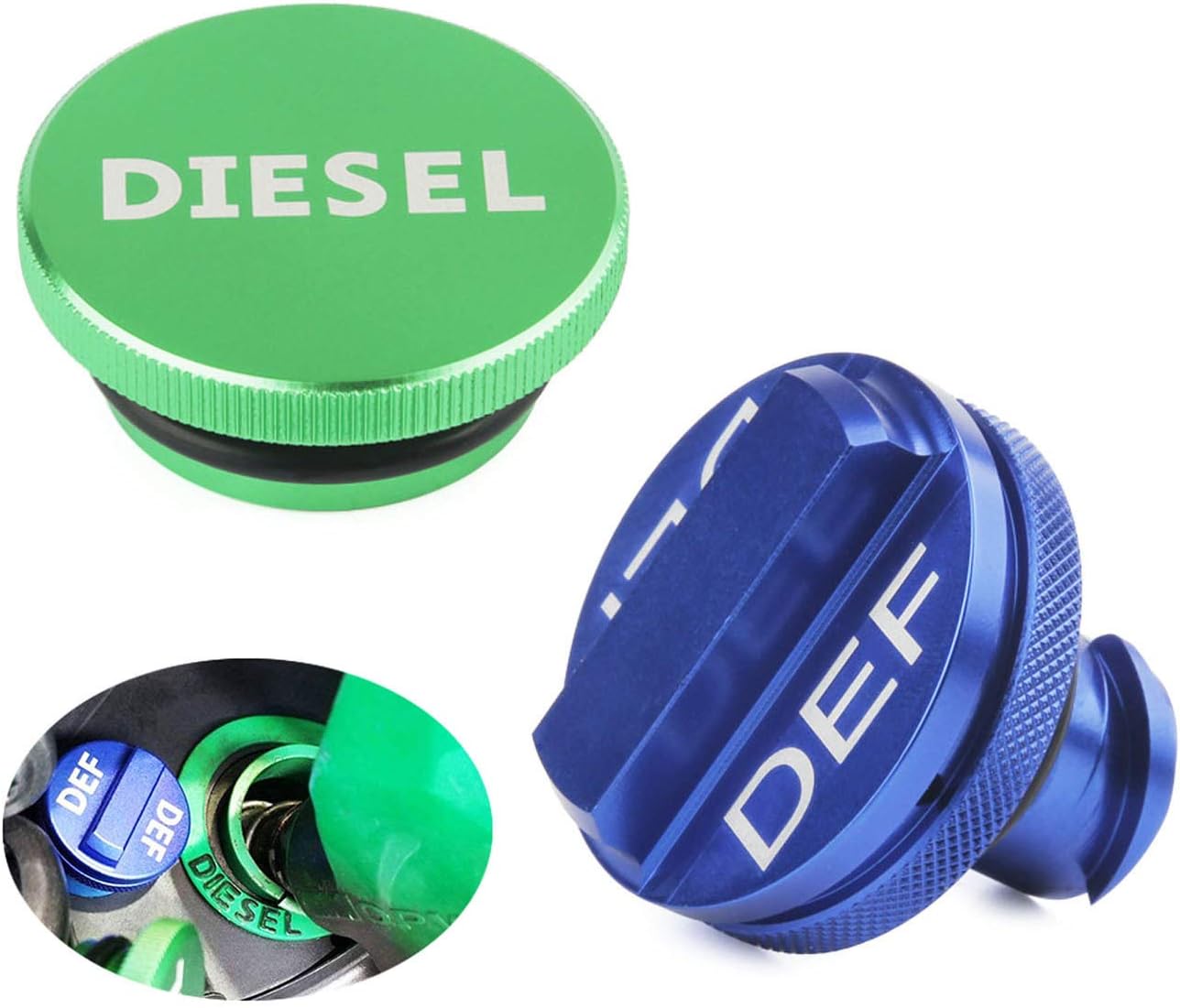 Diesel Fuel Cap for Dodge,Billet Aluminum Fuel Cap Combo