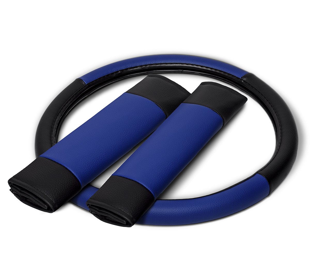 OxGord 17pc PU Leather Car Seat Cover Set (Blue)