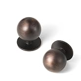 Yanxia Oil Rubbed Bronze Cabinet Knobs, 1 Inch, Set of 12, Vintage Zinc Alloy Round Design for Drawers, Dressers, Vanities