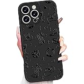 Toycamp for iPhone 16 Pro Max Case - Women Girls Cute Cowboy Phone Cover Black Frosted Slim Fit Design Soft TPU Shockproof Protective Girly Pretty Case for iPhone 16 Pro Max 6.9 Inch