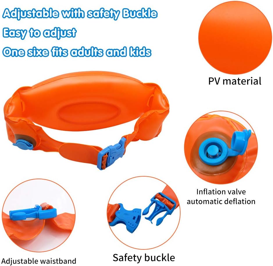 X XBEN Swim Belts for Kids and Adults, Inflatable Swimming Pool Float Training Aid, Swim Belt with Buckle, Perfect for Learning Swimming Beginner: Sports & Outdoors