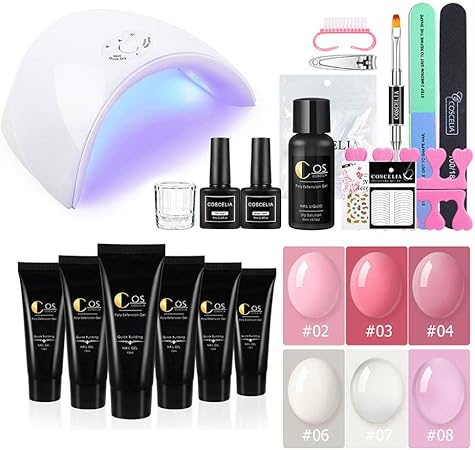 Amazon Twinkle Store ネイルポリジェルセット 6pcのポリジェルキット 6色長さ出しジェルネイルカラー マニキュア セット 36wネイルuv Ledライト付きセット ネイル キット セルフネイルキット 初心者用セット Twinkle Store ネイルアートキット 通販