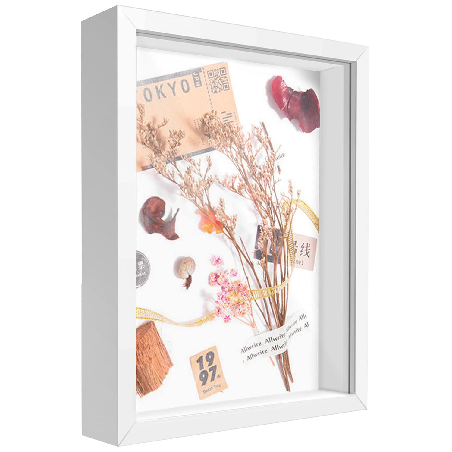 sunmeg 3D Shadow Box 5x7 Picture Frame Wooden Deep Box Display Personalised Photo Frames for Crafts, Anniversary, Wedding, Graduation