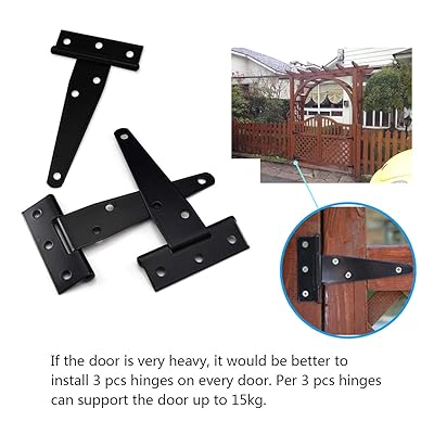 Buy Jashtool Shed Door Hinge 6 Pack 4 Inch Black T Strap Hinges Fence Hinge For Gates Barn Garden Doors Online In Vietnam B08h8wvdln