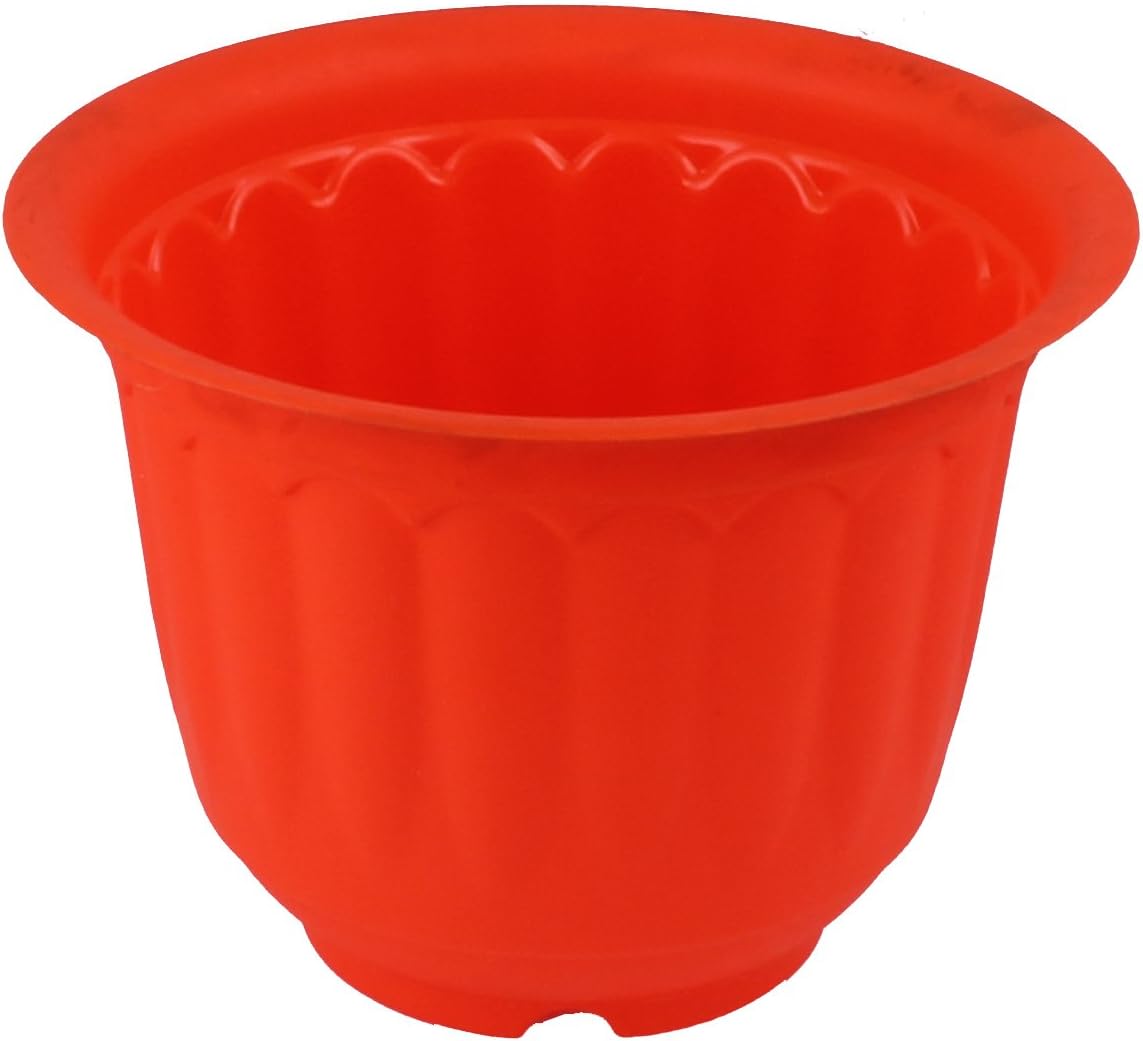 Gardens Need Plastic Jasmine Pot with Bottom Tray Set (10 Inch, Orange, 3 Pieces)