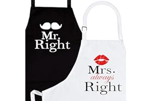 Nomsum Apron Set, Kitchen Couples Gift Set for Engagements, Weddings, Anniversaries and More, 2-piece, One-size