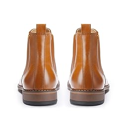 CGRRBW Brown Leather Chelsea Boots Men Dress Boots