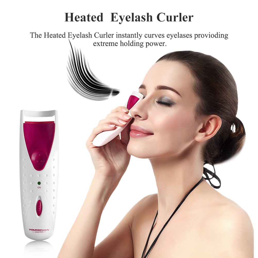 TOUCHBeauty Heated Eyelash Curler with silicone Pad Red TB-2003 : Beauty