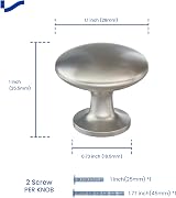 LONTAN 20 Pack Cabinet Knobs Satin Nickel Round 28mm 25.5mm Projection LS6050SNB view 2