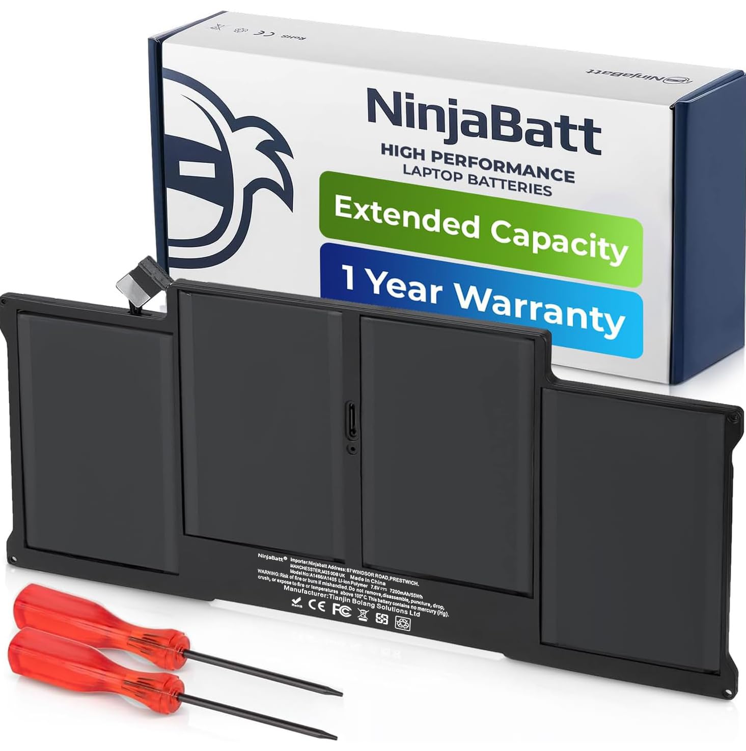 NinjaBatt A1466 Battery for Apple MacBook Air