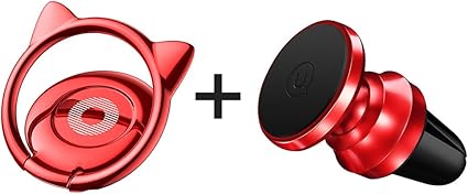 Amazon Baseus 2点セット 車載ホルダー スマホリング マグネット エアコン吹き出し口用 スマホスタンド カーマウント 着脱簡単 360度回転 縦型 横型対応 レッド セット ホールドリング 通販