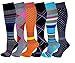 Dr. Shams Different Touch 6 Pairs Pack Women Travelers, Anti-Fatigue, Graduated Compression Knee High Socks 9-11