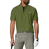 Dokotoo Men Men's Polo Henley Shirt Moisture Wicking Quick Dry Mock Neck Summer Casual Short Sleeve Golf Polo T Shirts