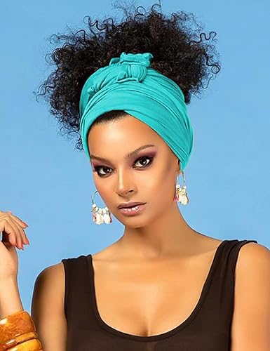 Harewom Womens Head Wraps Scarf Long Lightweight Fashion Solid Color Winter  Turban Headband for Locs Medium-Tu