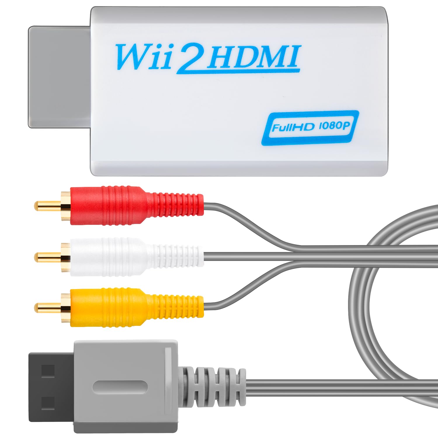 DTianSir Wii HDMI Adapter with AV Cable,Wii to HDMI Converter 1080P with 3.5mm Audio Jack,Compatible with All Nintendo Wii Display Modes