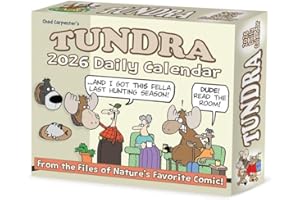 Willow Creek Press Tundra 2026 Daily Box Calendar – 365 Day Desk Calendar with Chad Carpenter Comics, Wilderness Humor & Anim