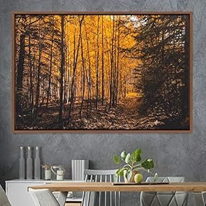 signwin Framed Canvas Wall Art Rustic Woods Brown...