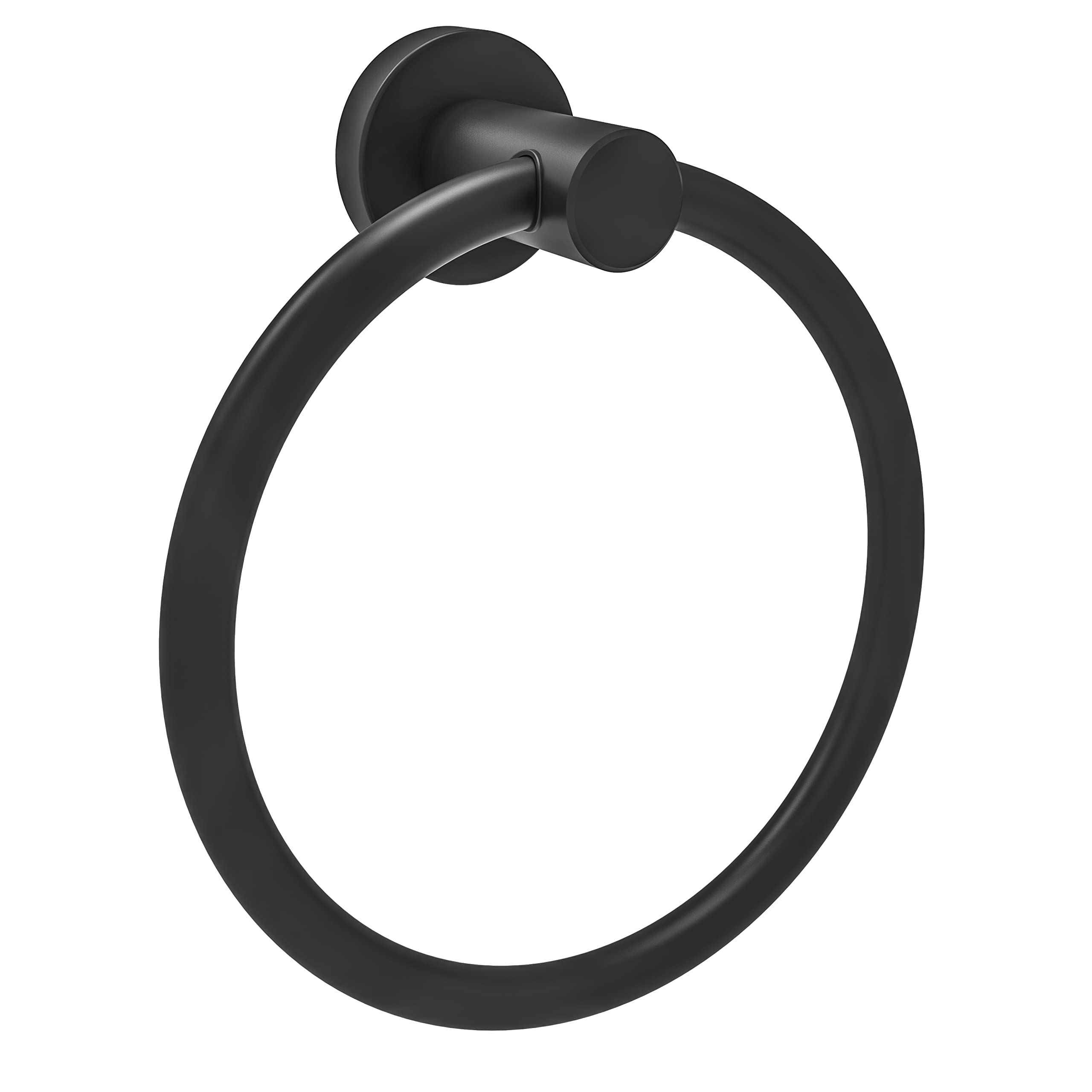 WZRUA Black Towel Ring Hand Towel Holder Wall Mounted, SUS304 Stainless Steel Modern Rounded Base Rustproof Towel Holder for Bathroom
