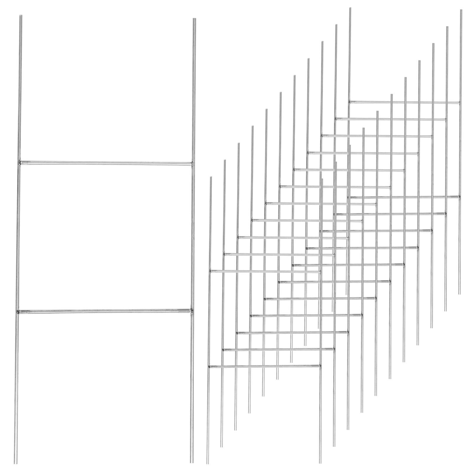 Photo 1 of 12 Pack Heavy Duty Metal H Frame Wire H Stakes, 17.5'' x 7'' Yard Sign Stake for 4mm Corrugated Signs