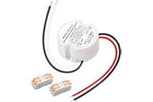 MujHoJm Waterproof IP67 LED Driver 24 Watts, LED Power Supply 12V 2A, Round 120V to 12V Transformer for Indoor and Outdoor LED Lighting