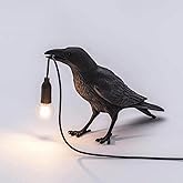 VBQFDPH Gothic Raven Crow Bird Lamps Lifelike Animal Desk Light | Animal Light for Bedroom, Bedside & Home Decor - Black Resin Gothic Table Lamp