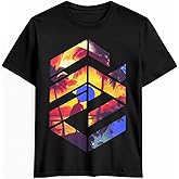 Men's T-Shirt Seaside Sundown Graphic Tees Cotton Short-Sleeve Casual Tops Printed T-Shirt