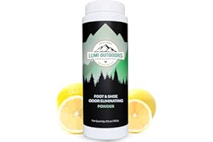 Lumi Outdoors Natural Foot Powder Deodorizer & Shoe Odor Eliminator - Talc Free Foot Deodorant