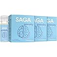SAGA Organic Relaxation Shots | Contains Adaptogens & Mushrooms - Lion's Mane & Kava | High Bioavailability & Fast Onset | Elevate Mood & Reduce Fatigue | Strawberry Cucumber 2oz Shots (18-Pack)