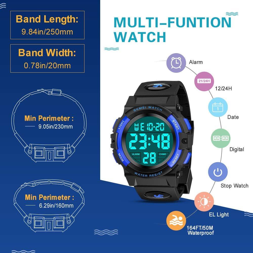 Kids Watch, ATOPDREAM Best Toys for 6-12 Years Old Boys for Digital Sport Waterproof Watch for 6-12 Year Boys Girls Teenage Kids Watches Great Birthday Xmas Present Idea for Boys: Watches